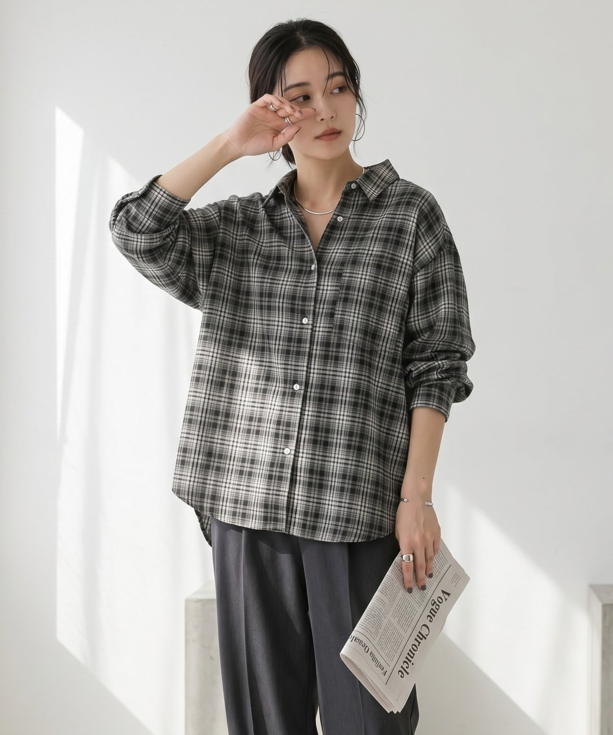 Idnes 2WAYカシュクールシャツ レディース