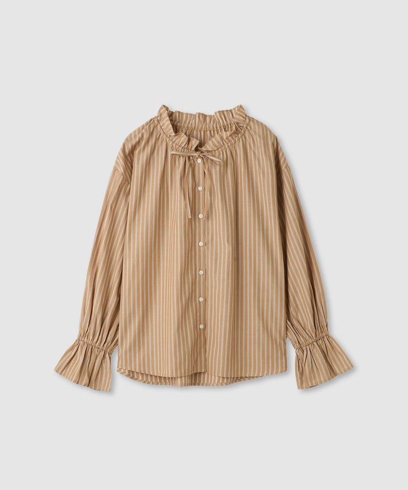 Idnes  ストライプフリルブラウス レディース商品画像-3