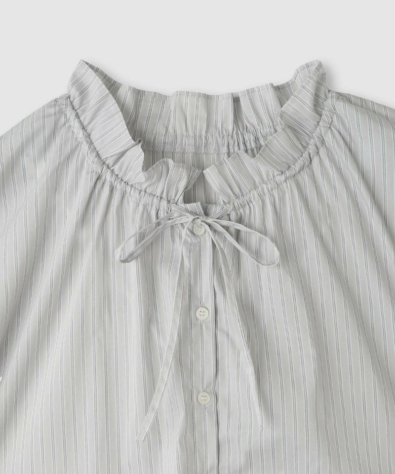 Idnes ストライプフリルブラウス レディース商品画像-5