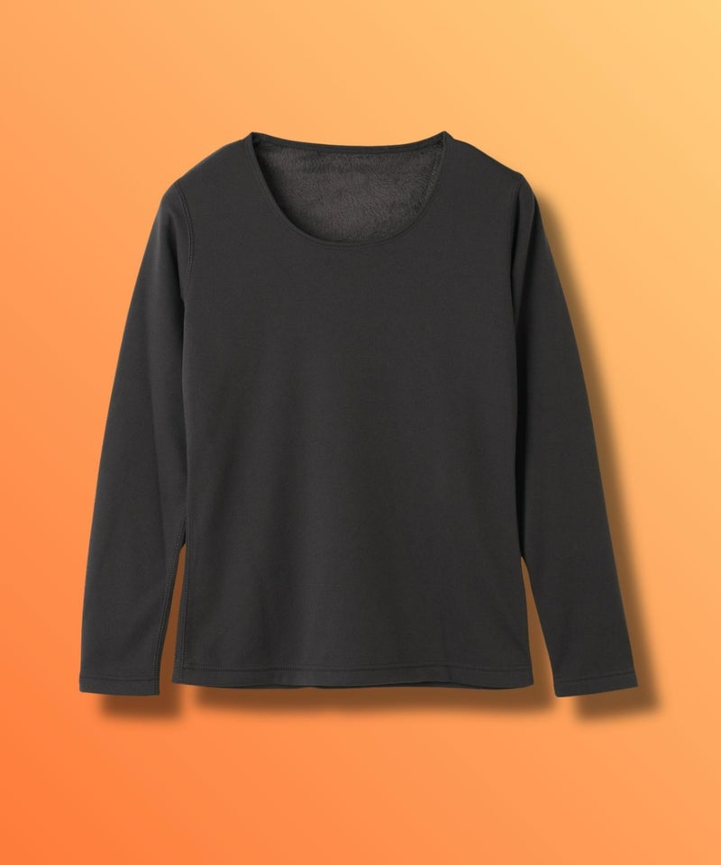 nAvy MAC HEAT 裏シャギーインナー Uネック長袖 レディース メール便 対応商品商品画像-1