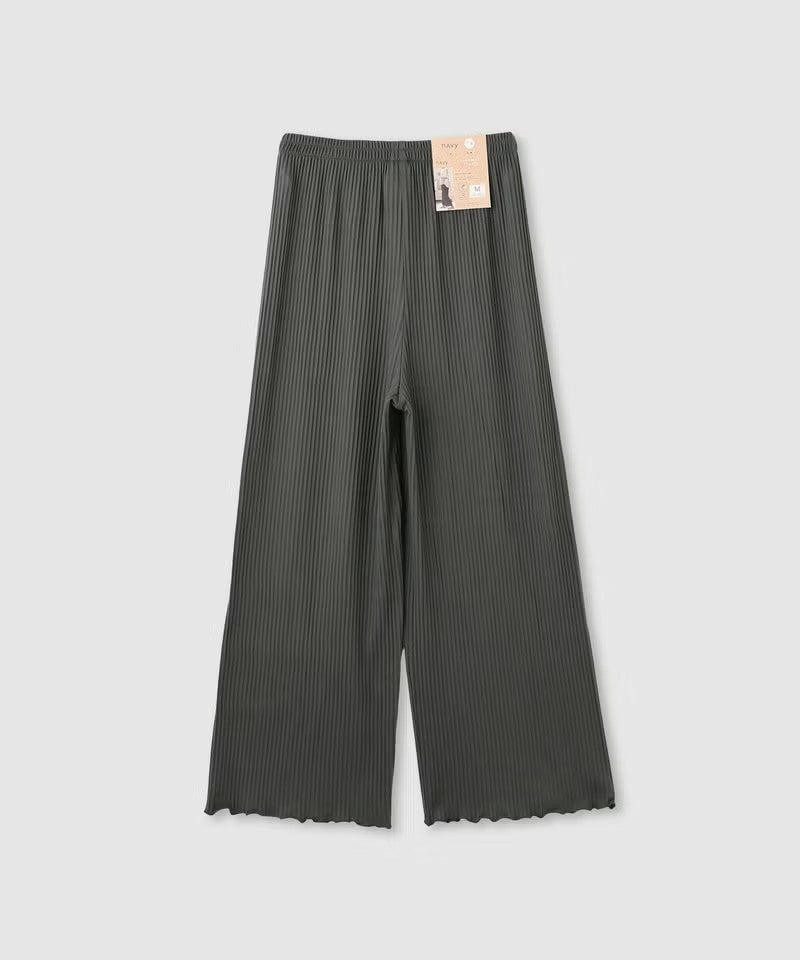 nAvy ハピ楽 起毛プリーツテレコパンツ レディース