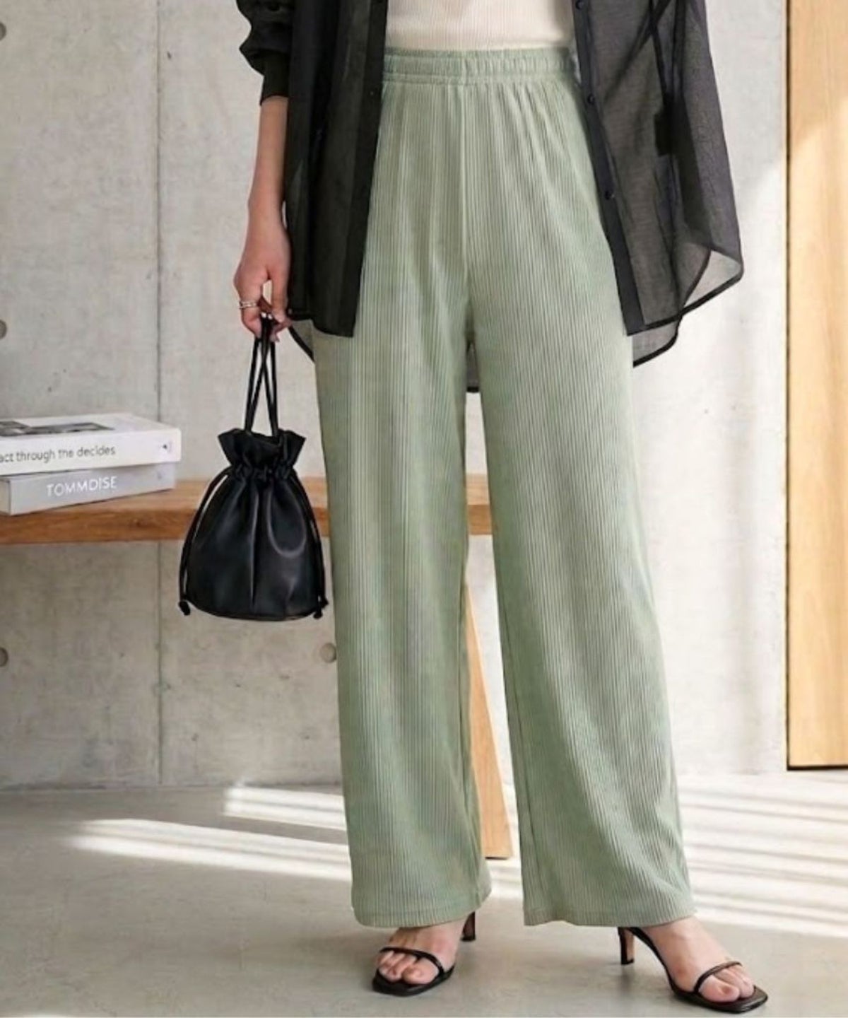 nAvy ハピ楽 畔編み起毛パンツ レディース