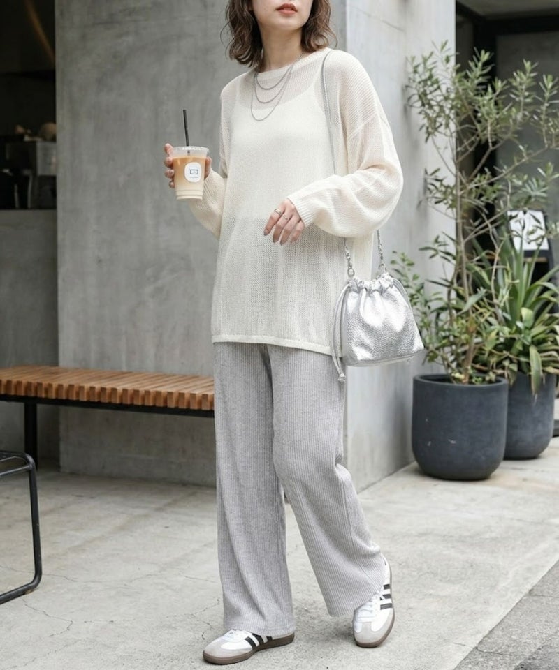 nAvy ハピ楽 畦編み起毛パンツ レディース商品画像-4