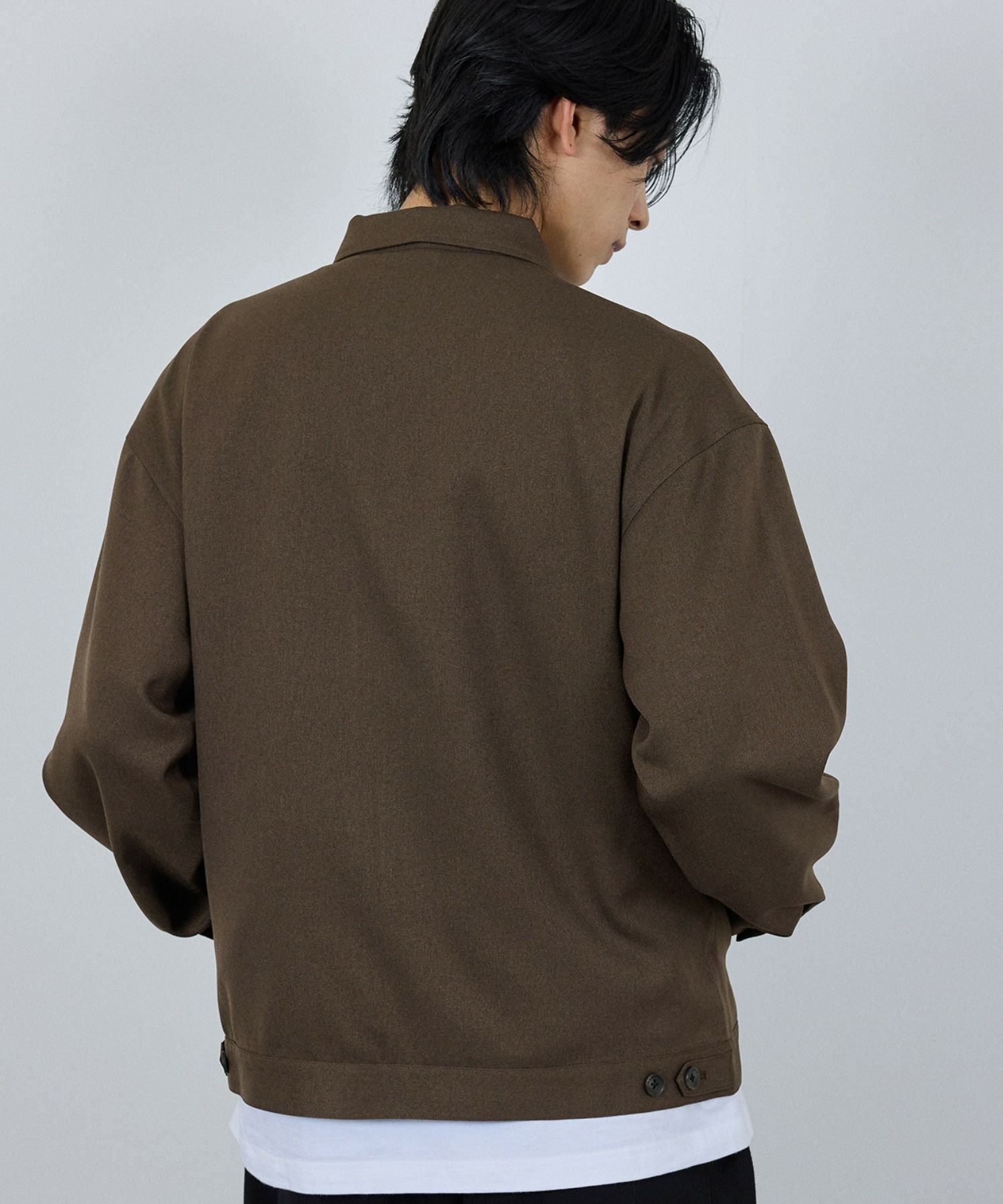 LURAKU ブラウン スエード風 ジップアップジャケット Mサイズ URBAN COLLECTION ラクウール ジップアップジャケット メンズ