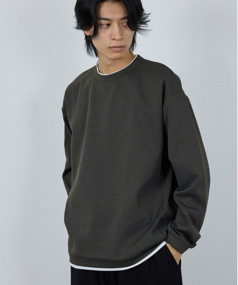 URBAN COLLECTION Air Smoosy 全方向ストレッチ ダンボールニットクルートレーナー メンズ商品画像-2