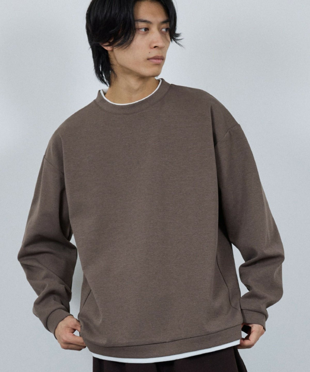 URBAN COLLECTION Air Smoosy 全方向ストレッチ ダンボールニットクルートレーナー メンズ