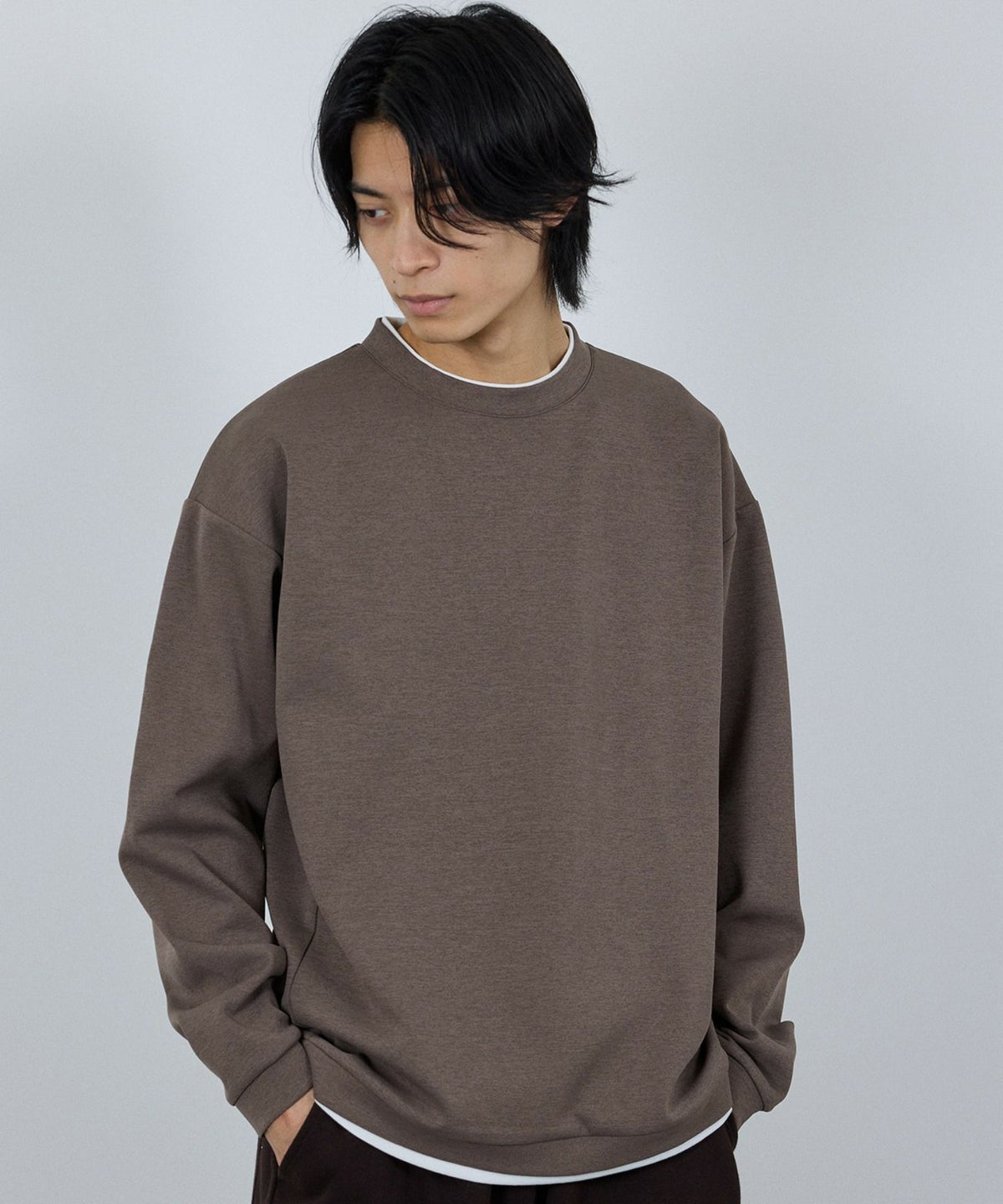 URBAN COLLECTION Air Smoosy 全方向ストレッチ ダンボールニットクルートレーナー メンズ