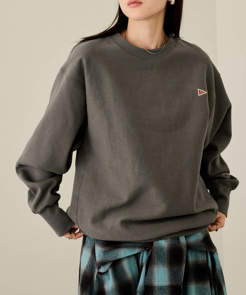 NAVY ヘビーウェイト ワンポイント刺繍クルーネックスウェット メンズ商品画像-3