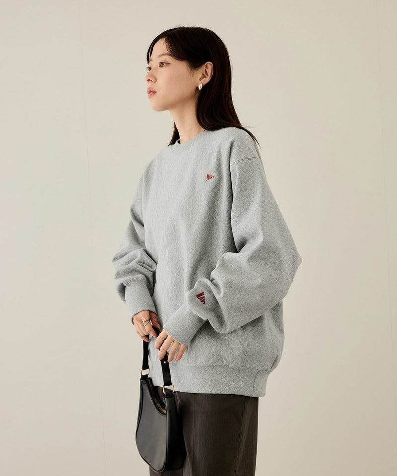 NAVY ヘビーウェイト ワンポイント刺繍クルーネックスウェット メンズ商品画像-13