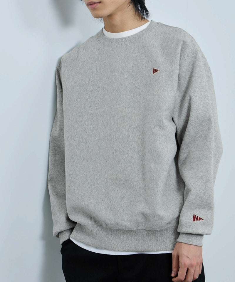 NAVY ヘビーウェイト ワンポイント刺繍クルーネックスウェット メンズ商品画像-16