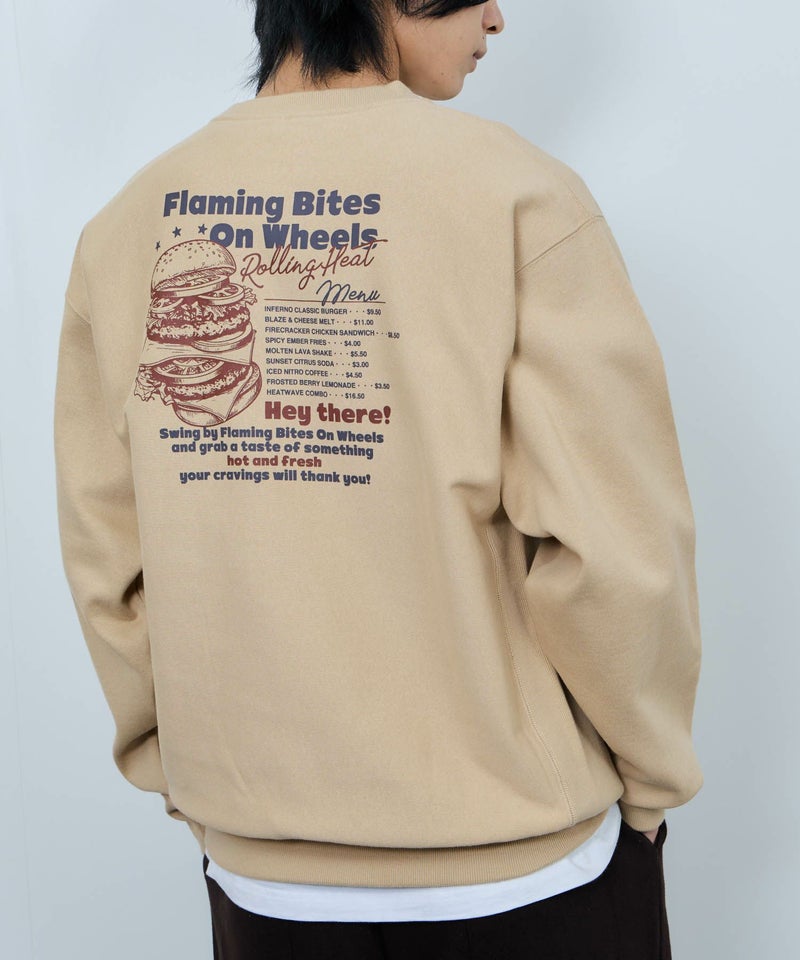 NAVY  ヘビーウェイト フードプリントクルーネックスウェット メンズ商品画像-2