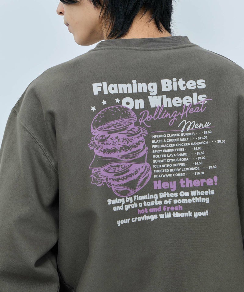 NAVY  ヘビーウェイト フードプリントクルーネックスウェット メンズ商品画像-4