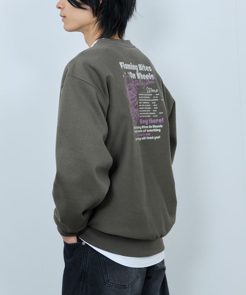 NAVY  ヘビーウェイト フードプリントクルーネックスウェット メンズ商品画像-5