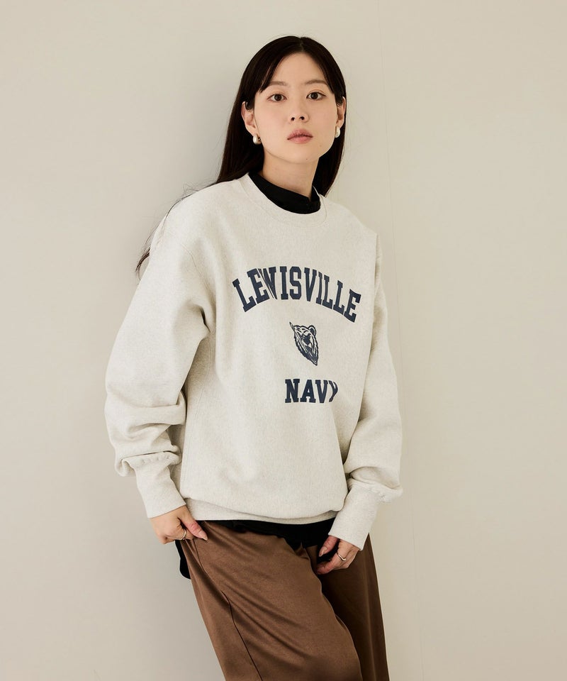 NAVY ヘビーウェイト カレッジプリントクルーネックスウェット メンズ商品画像-3