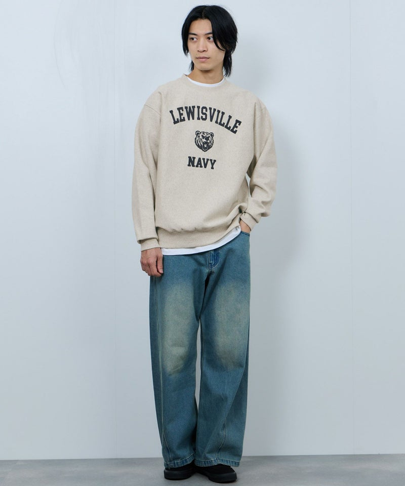 [値下げ]NAVY  ヘビーウェイト カレッジプリントクルーネックスウェット メンズ商品画像-12