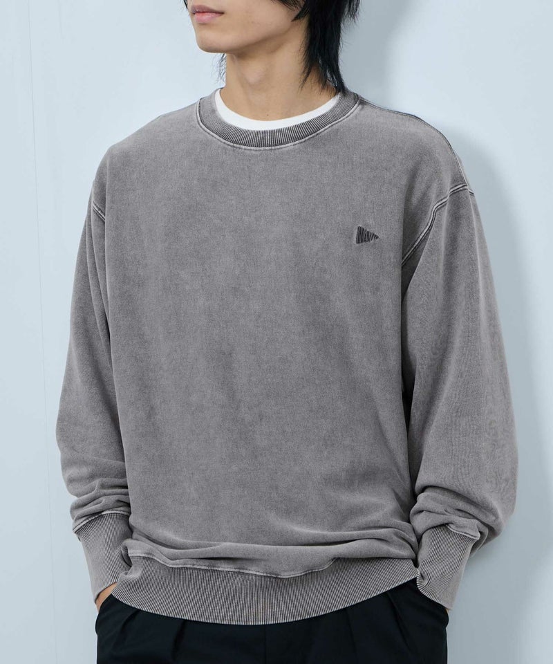 NAVY ヘビーウェイト 裏毛アシッド加工クルーネックスウェット メンズ商品画像-2