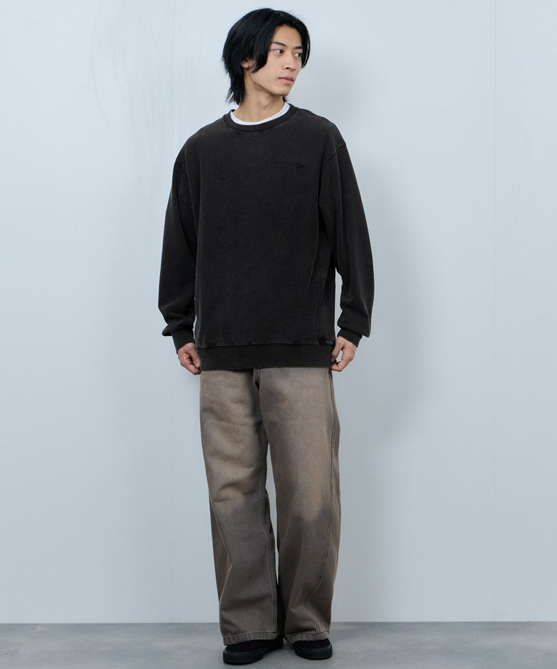 NAVY  ヘビーウェイト 裏毛アシッド加工クルーネックスウェット メンズ商品画像-8