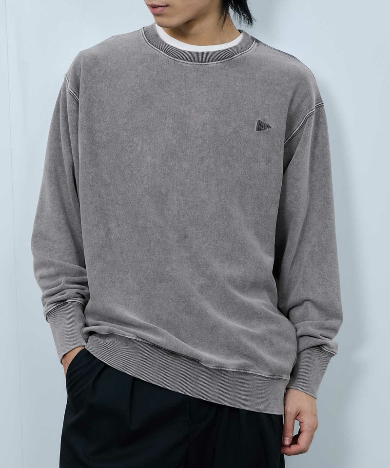 NAVY  ヘビーウェイト 裏毛アシッド加工クルーネックスウェット メンズ商品画像-10