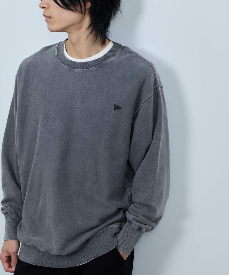 NAVY  ヘビーウェイト 裏毛アシッド加工クルーネックスウェット メンズ商品画像-13