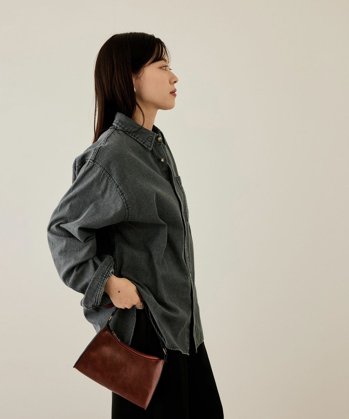 nAvy ルーズデニムシャツ レディース