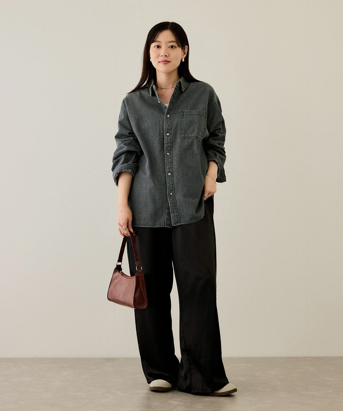 nAvy ルーズデニムシャツ レディース