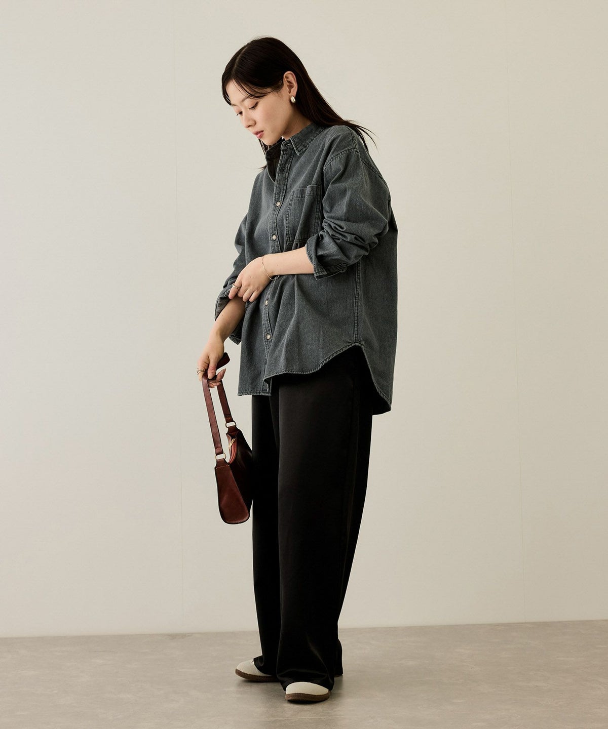 nAvy ルーズデニムシャツ レディース