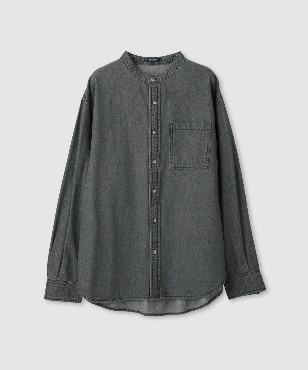 nAvy ルーズデニムスタンドカラーシャツ レディース