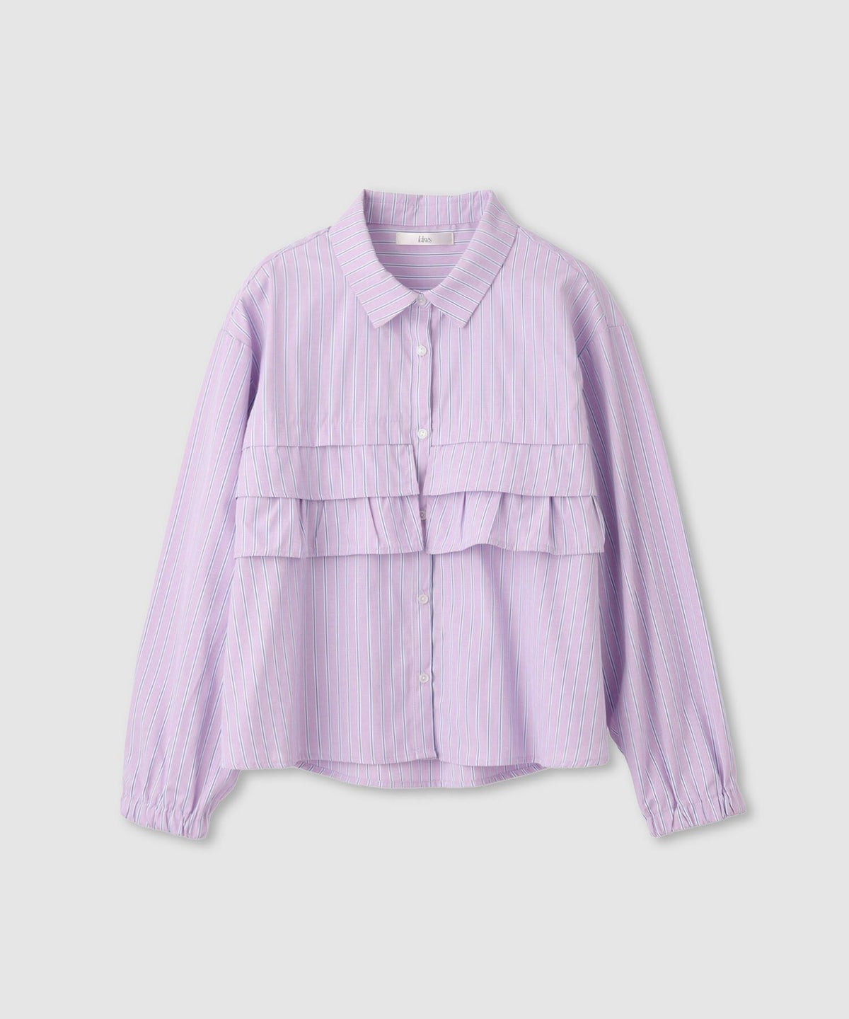 [期間限定価格]Idnes ストライプフリルシャツ レディース