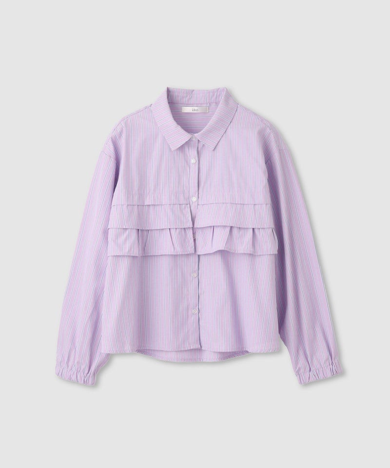 Idnes ストライプフリルシャツ レディース商品画像-3