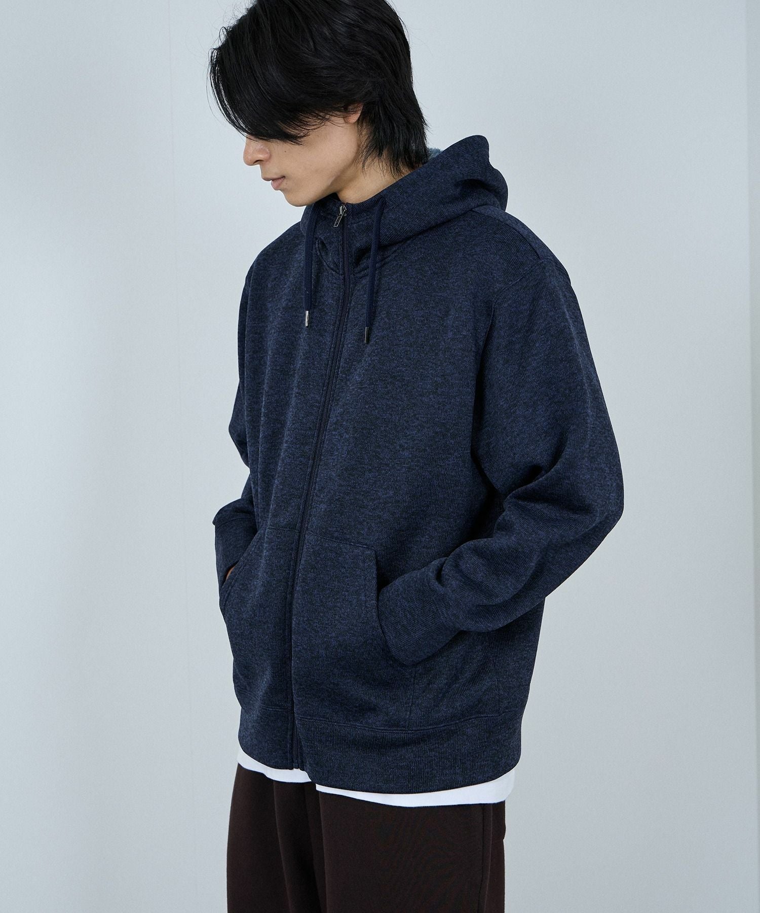 NAVY MAC HEAT 裏ボアジップパーカー メンズ