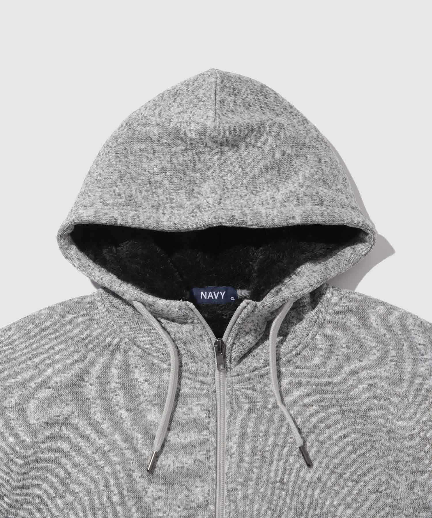 NAVY MAC HEAT 裏ボアジップパーカー メンズ