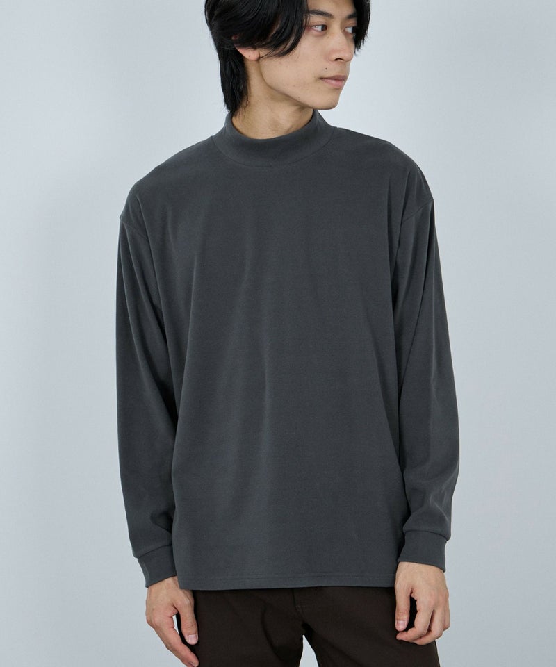 NAVY  MAC HEAT シルキータッチモックネックTシャツ メンズ商品画像-7