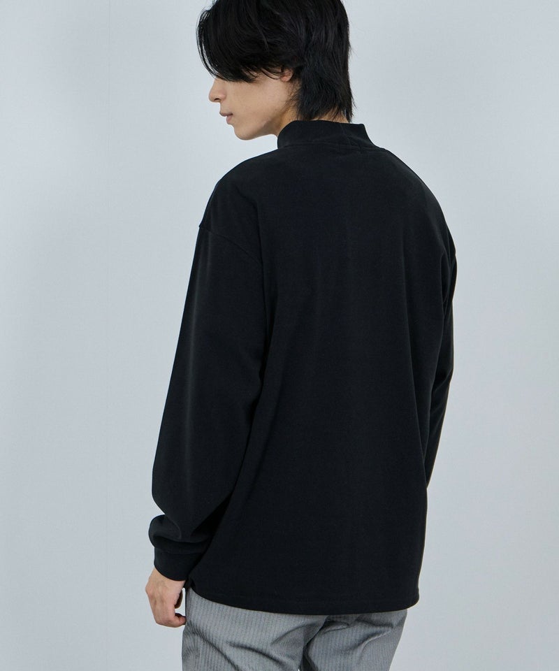 NAVY  MAC HEAT シルキータッチモックネックTシャツ メンズ商品画像-14