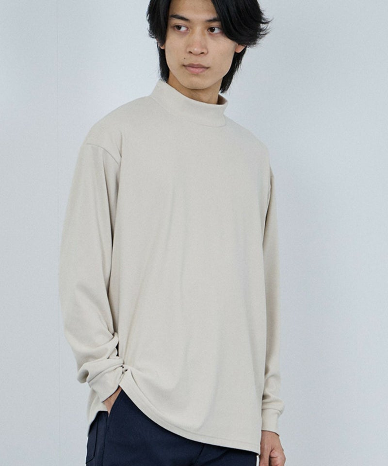 NAVY  MAC HEAT シルキータッチモックネックTシャツ メンズ商品画像-15