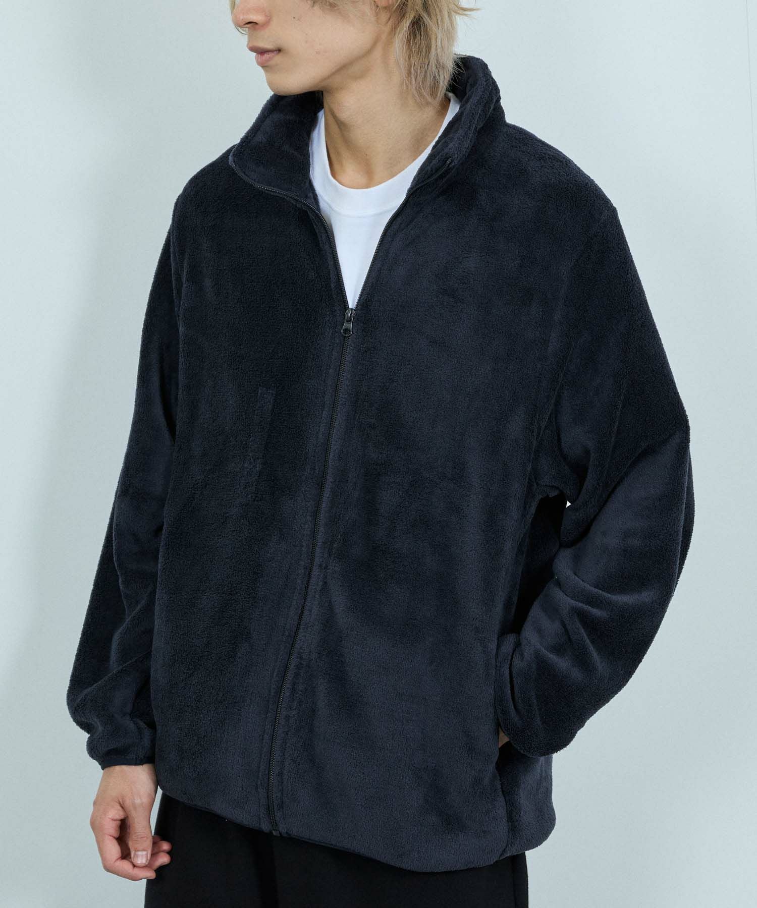 NAVY シャギーフリースジップジャケット メンズ