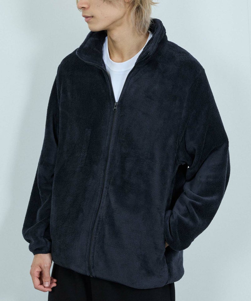 NAVY  シャギーフリースジップジャケット メンズ商品画像-4