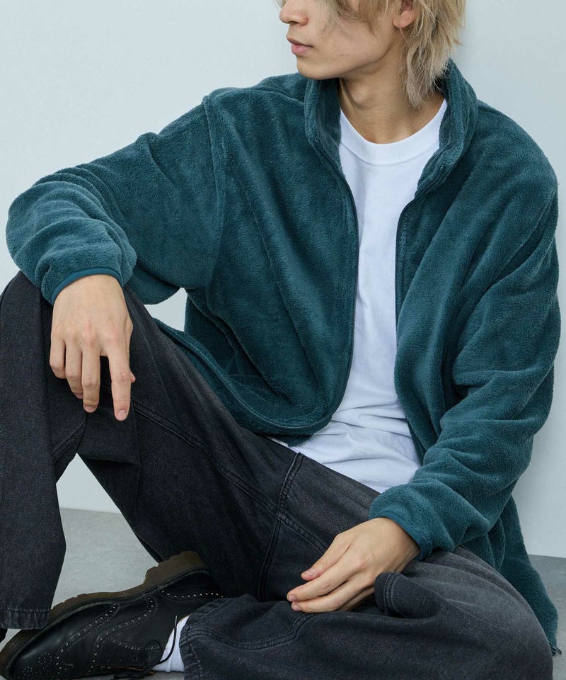 NAVY シャギーフリースジップジャケット メンズ商品画像-7