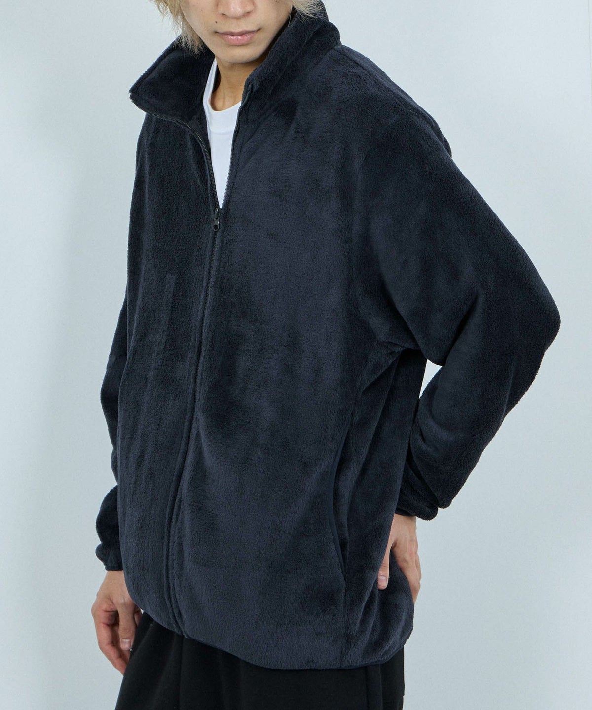 NAVY シャギーフリースジップジャケット メンズ