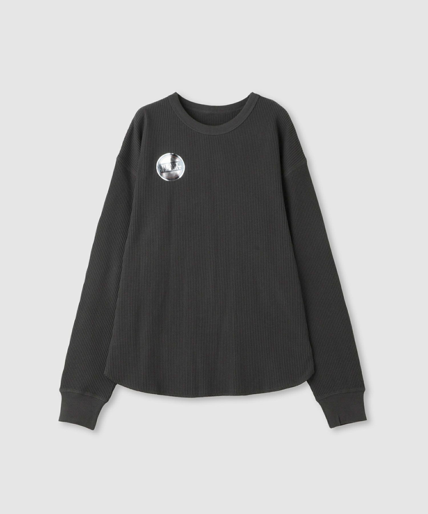 nAvy リラックスフィット ワッフルクルーネック長袖Tシャツ レディース