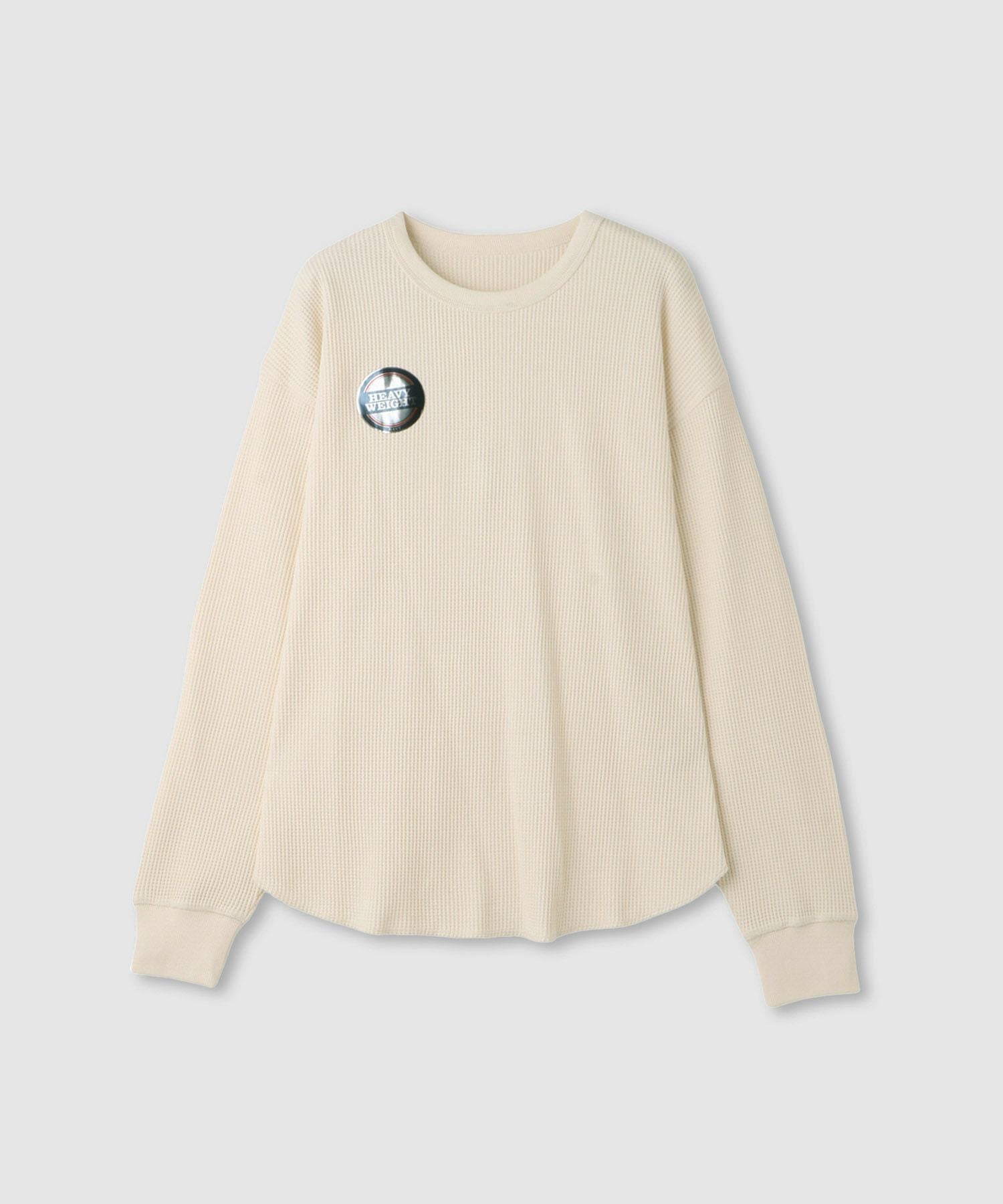 nAvy リラックスフィット ワッフルクルーネック長袖Tシャツ レディース