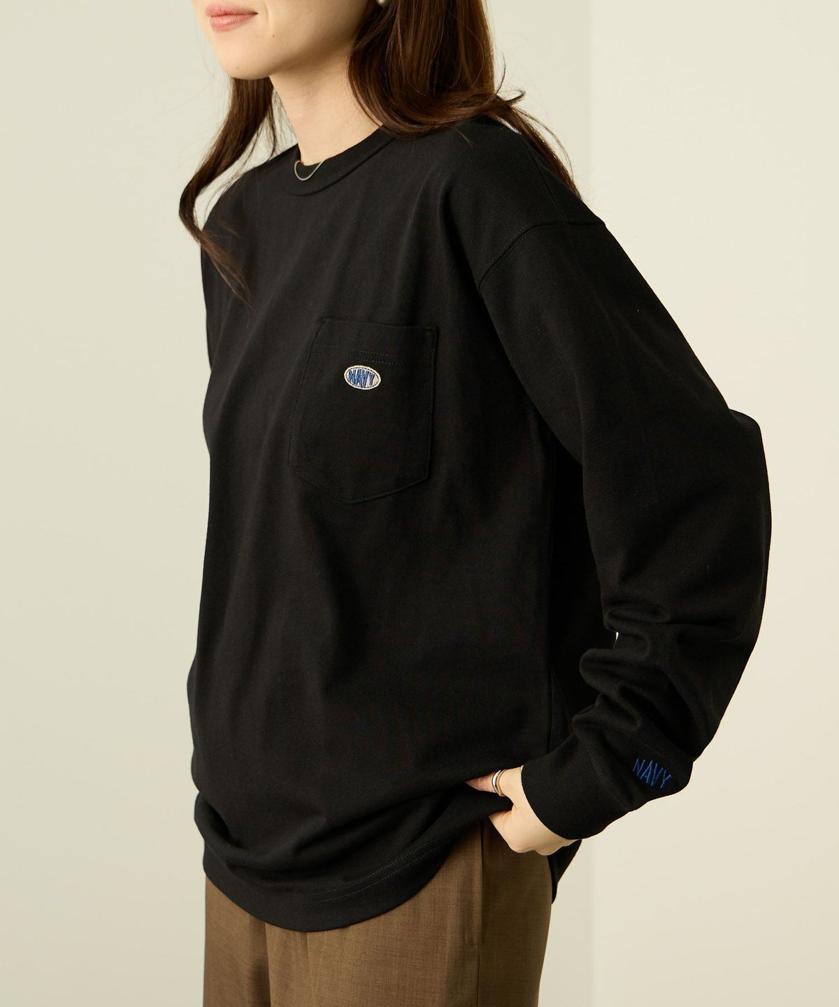 nAvy リラックスフィット ヘビーウェイト長袖Tシャツ レディース メール便 対応商品