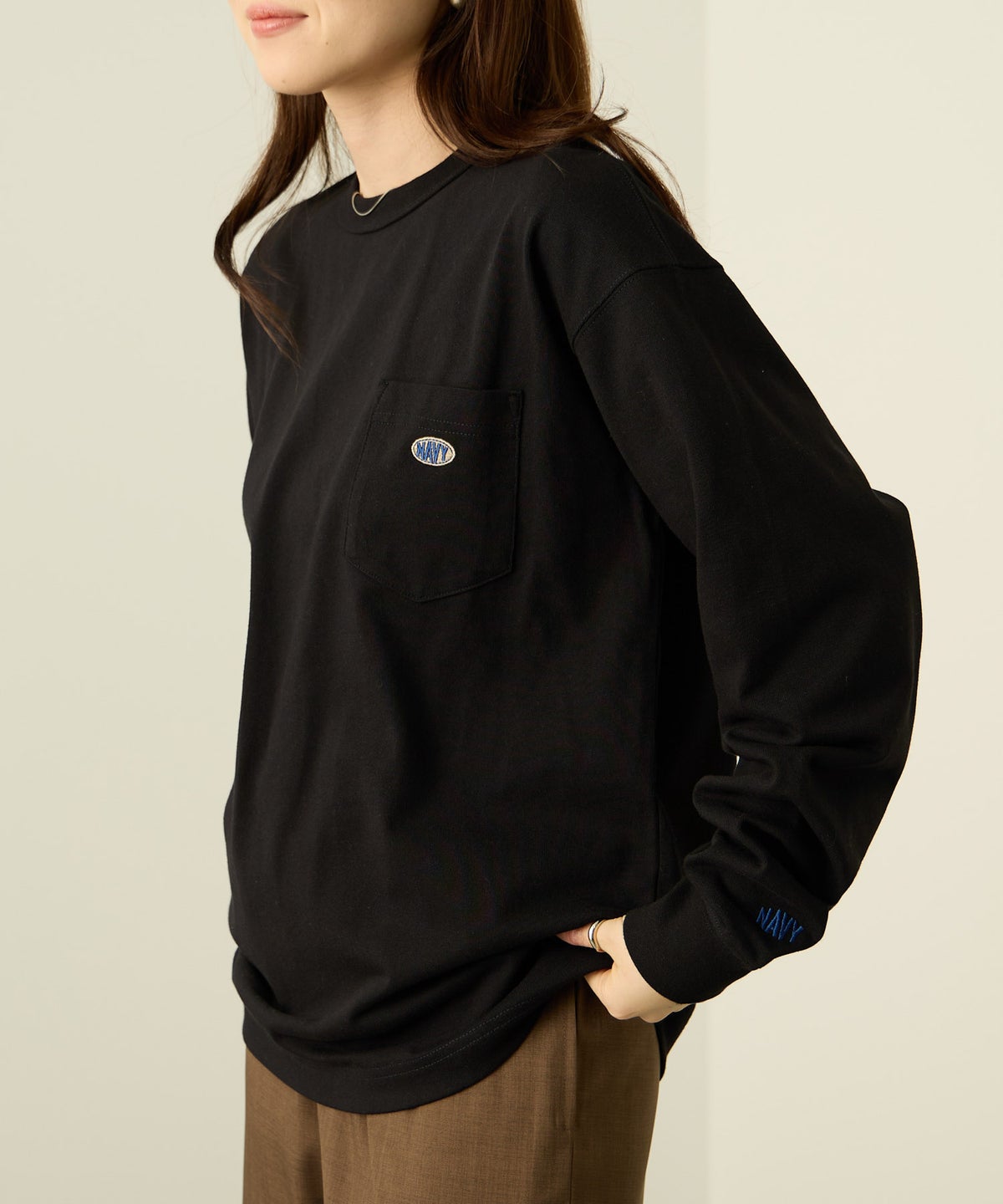 nAvy リラックスフィット ヘビーウェイト長袖Tシャツ レディース メール便 対応商品