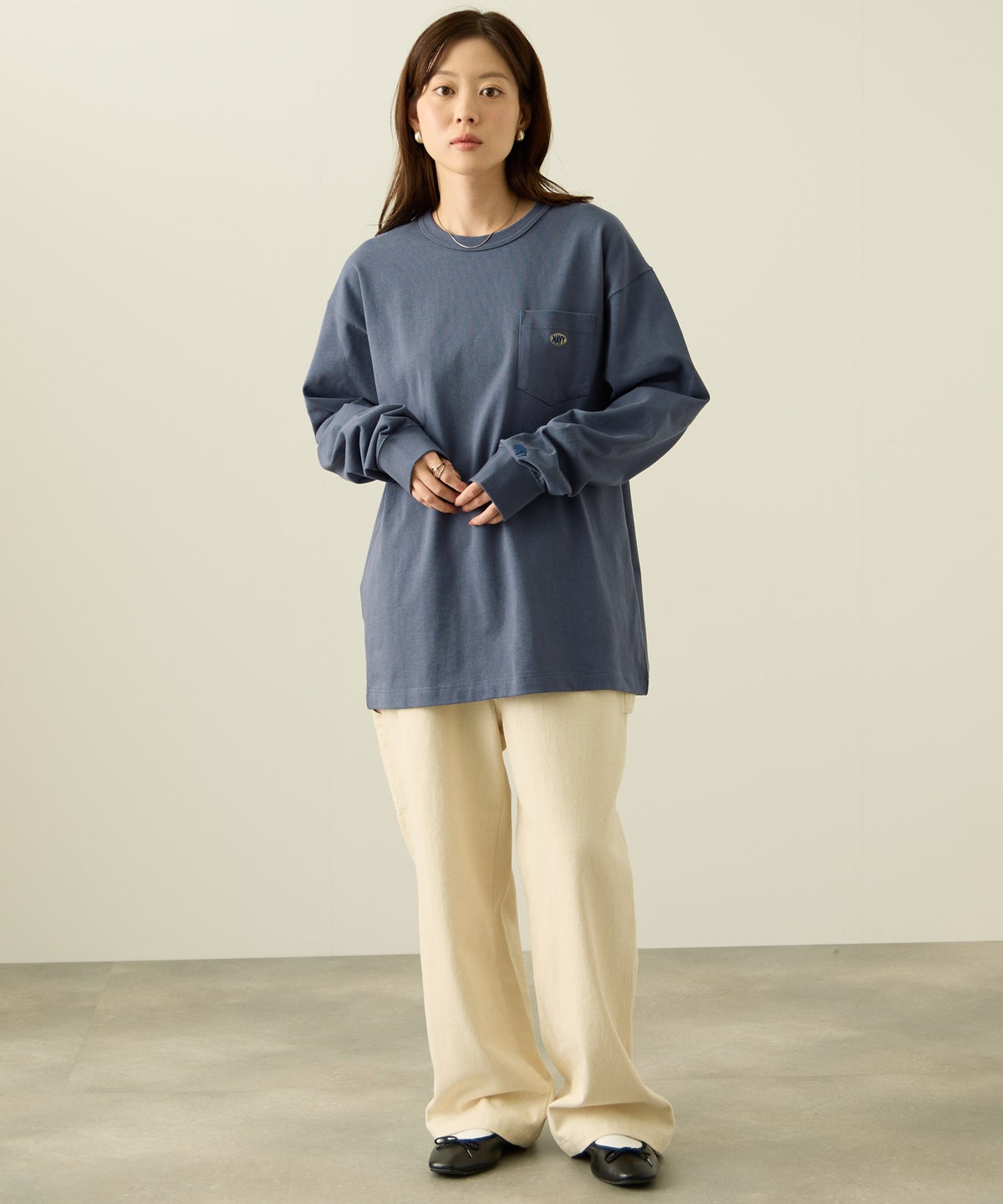 nAvy リラックスフィット ヘビーウェイト長袖Tシャツ レディース メール便 対応商品