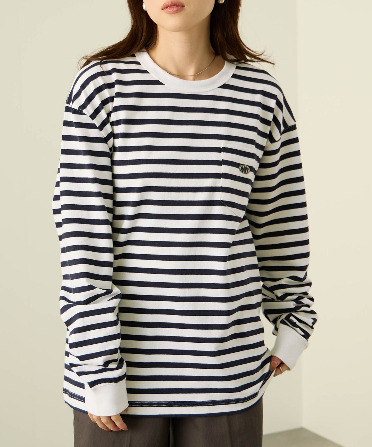 nAvy リラックスフィット ヘビーウェイト長袖Tシャツ レディース メール便 対応商品