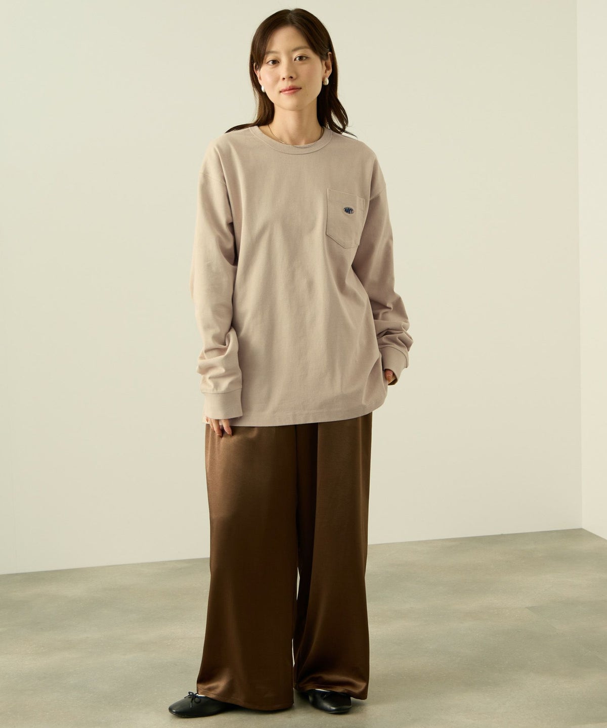 nAvy リラックスフィット ヘビーウェイト長袖Tシャツ レディース メール便 対応商品