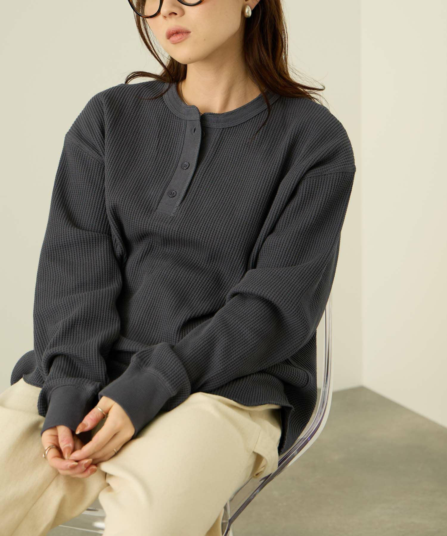 RRL ダブルアールエル サーマル ヘンリーネック Tシャツ トップス