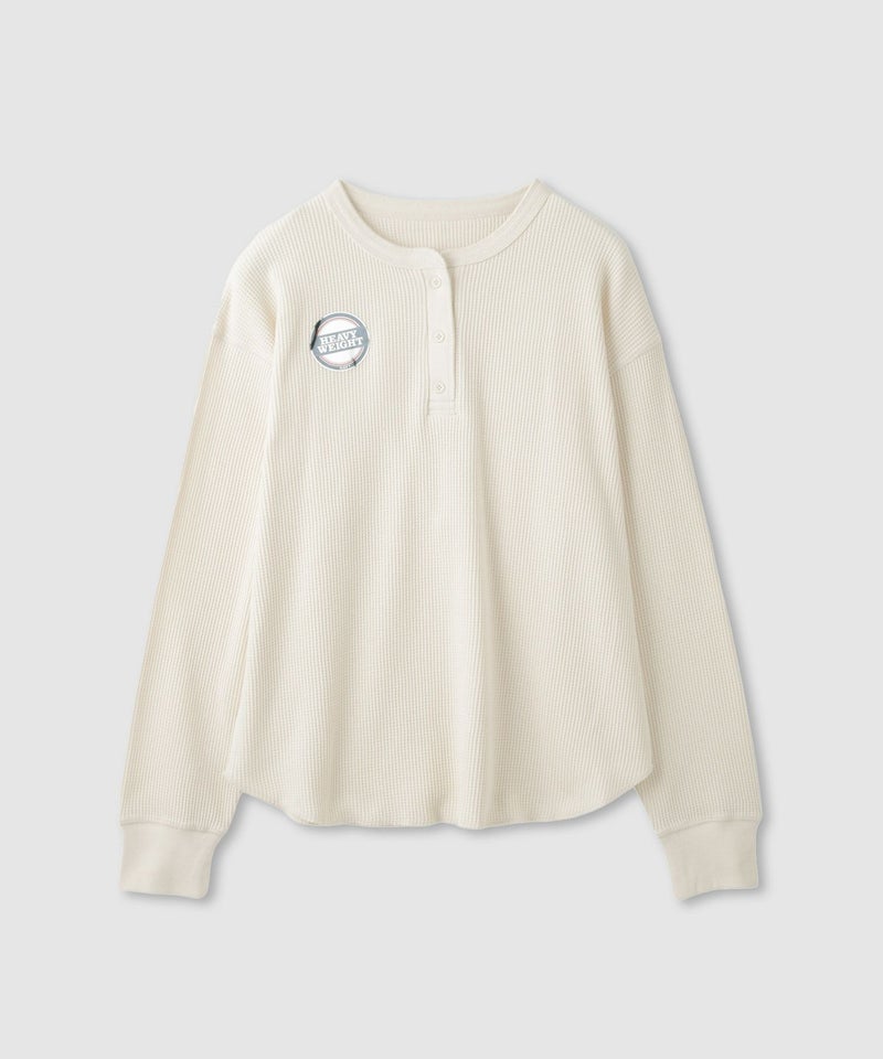 nAvy リラックスフィット ワッフルヘンリーネック長袖Tシャツ レディース メール便 対応商品商品画像-19