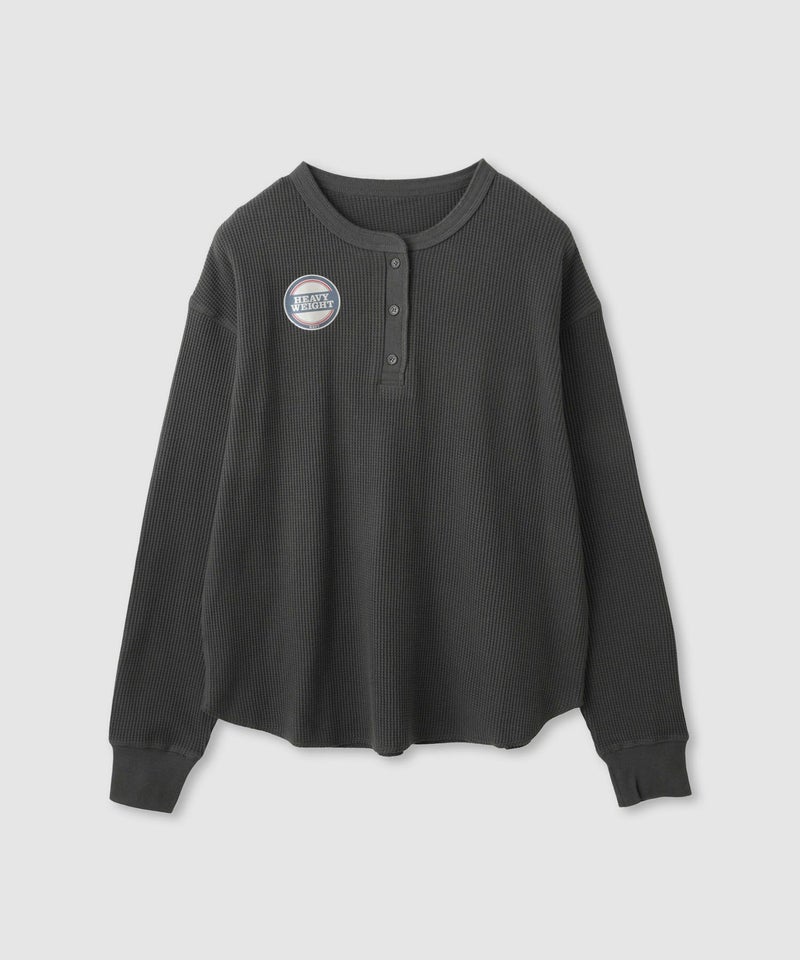 nAvy  リラックスフィット ワッフルヘンリーネック長袖Tシャツ レディース メール便 対応商品商品画像-21