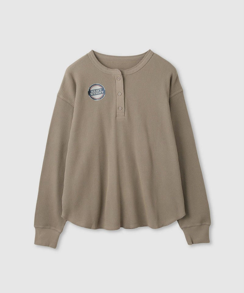 nAvy リラックスフィット ワッフルヘンリーネック長袖Tシャツ レディース メール便 対応商品商品画像-22