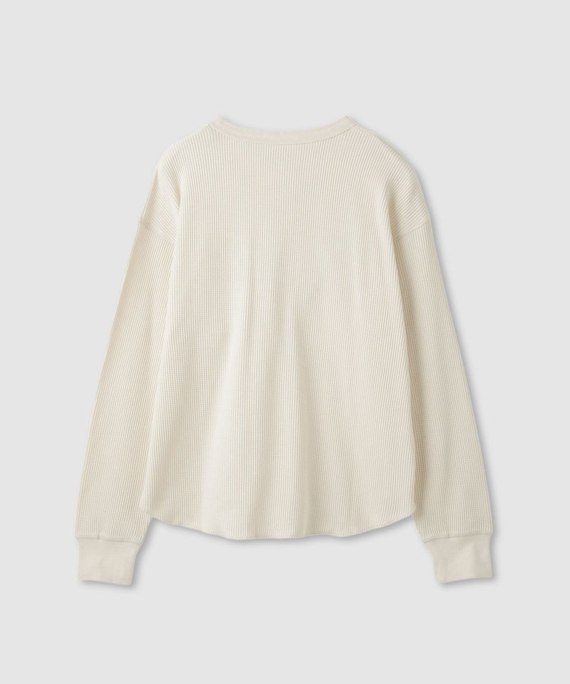 nAvy リラックスフィット ワッフルヘンリーネック長袖Tシャツ レディース メール便 対応商品商品画像-23